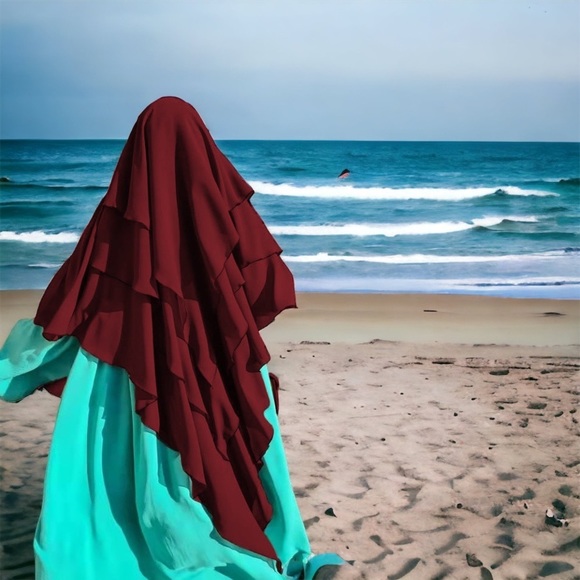 Butterfly khimar hijab Multi-layered khimar with hijab and niqab - Picture 3 of 3